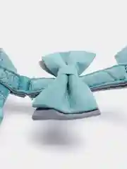 Синий шлейка с поводком прогулочная для собак и кошек, один бантик S