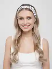 Серый повязка на голову с цветочным принтом