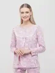 Розовый пижама женская, комплект рубашка с длинным рукавом и брюки, ночнушка из хлопка