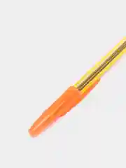 Оранжевый ручка ШАРИКОВАЯ СТАММ 511 NEON СИНЯЯ 1,0ММ, ПРОЗРАЧНЫЙ КОРПУС С БЛЕСТКАМИ 3 ШТ