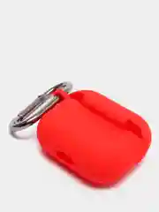 Красный силиконовый чехол для Apple AirPods 3 поколения 2021 (с карабином)