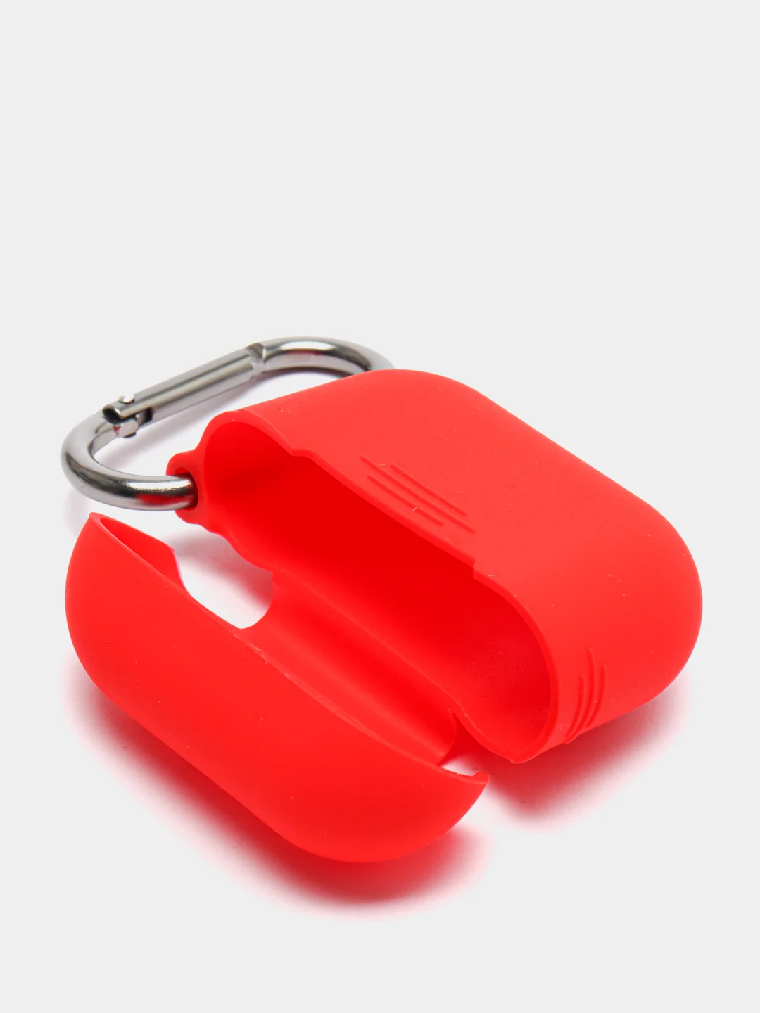 Красный силиконовый чехол для Apple AirPods 3 поколения 2021 (с карабином)