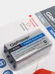 Батарейка крона 6LR61 GoPower 9V алкалиновая