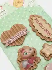 Розовый многослойные гофрированные наклейки, объемные