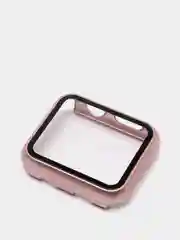 Розовый бампер с защитным стеклом для Apple Watch 38/40/41/42/44/45/49