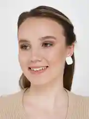 Белый серьги Minimalism "Квадраты"