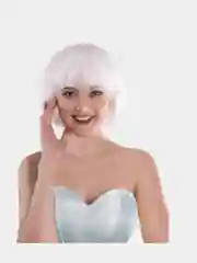 Белый карнавальный парик каре