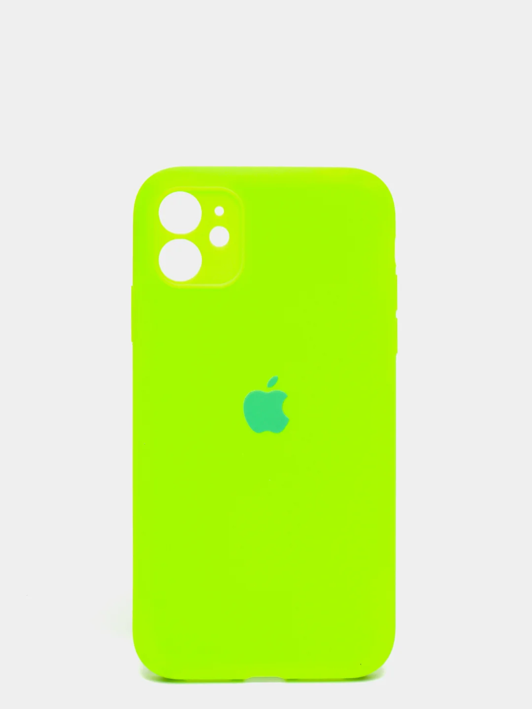 Салатовый чехол Silicone Case для iPhone 13 /11/12/12 ProMax с защитой камеры с бархатной подкладкой