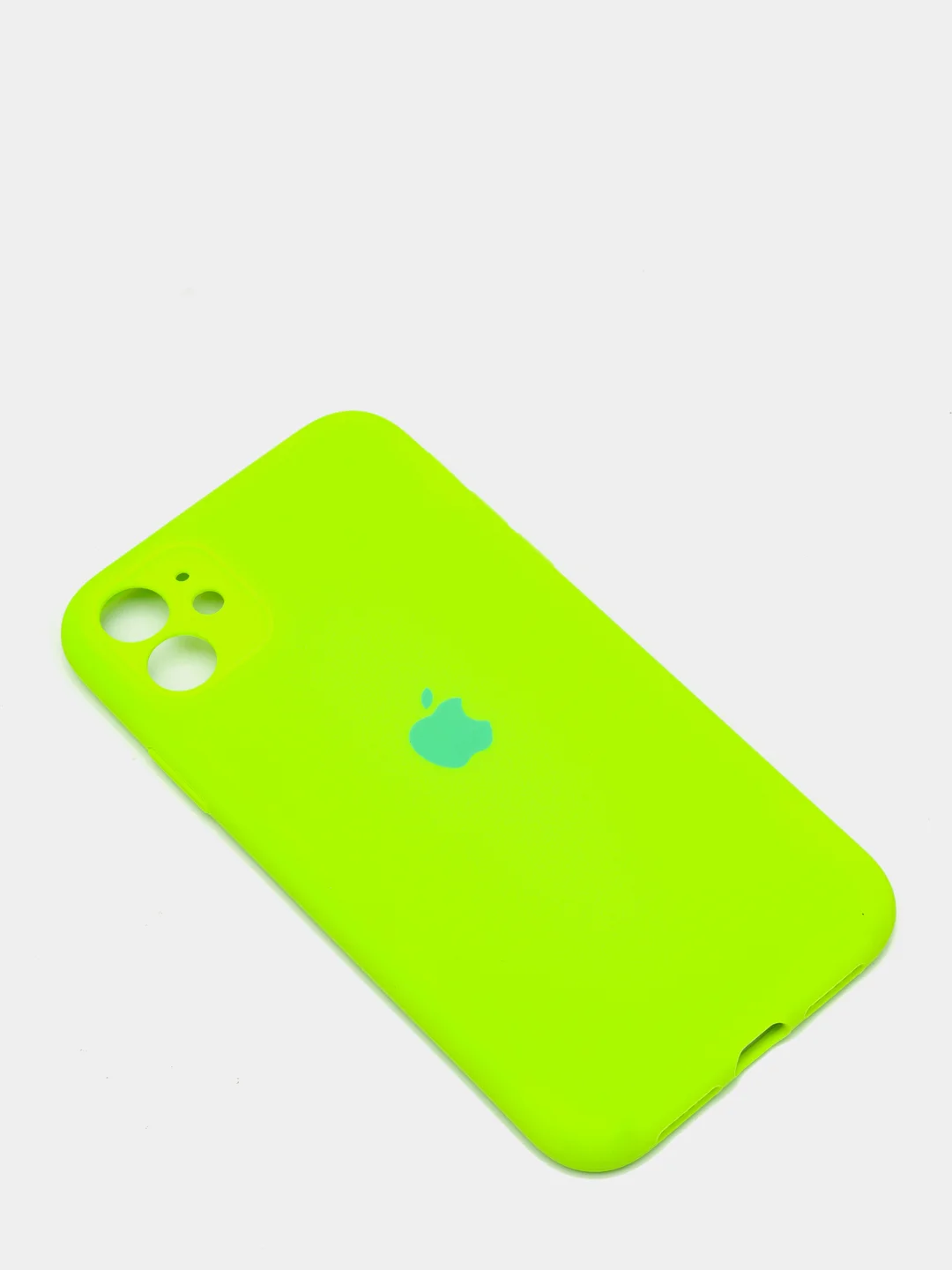 Салатовый чехол Silicone Case для iPhone 13 /11/12/12 ProMax с защитой камеры с бархатной подкладкой