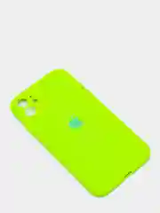Салатовый чехол Silicone Case для iPhone 13 /11/12/12 ProMax с защитой камеры с бархатной подкладкой