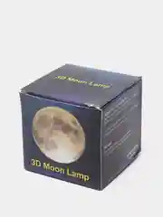 Желтый светильник Луна, 8 см (настольный ночник 3D шар) с подставкой Moon Lamp