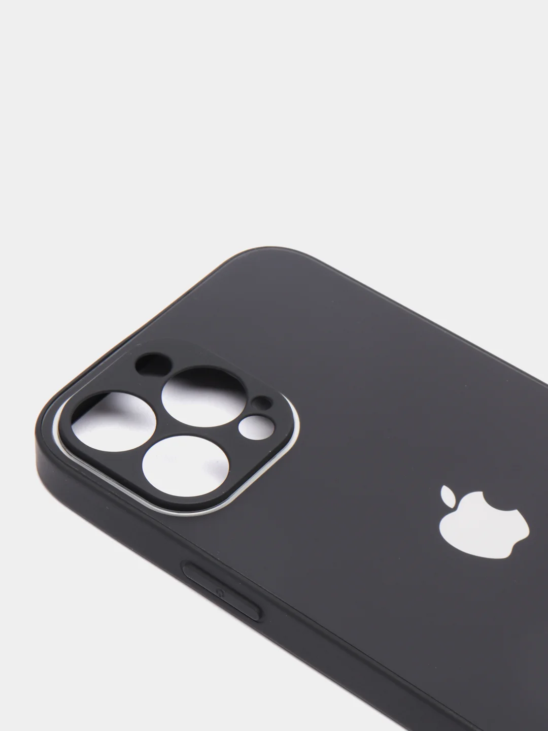 Черный чехол силиконовый с матовой стеклянной панелью для iPhone 11, 12, 13, 13 Pro, 13 Pro Max