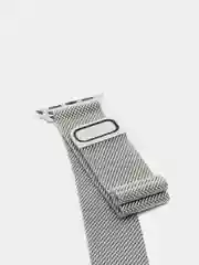 Серебряный стальной миланский ремешок на Apple Watch 3, 4, 5 (4 вида)
