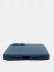 Синий меланж чехол для iPhone 12 PRO MAX матовый силиконовый с закрытым низом и бархатом внутри