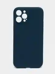 Синий меланж чехол для iPhone 12 PRO MAX матовый силиконовый с закрытым низом и бархатом внутри