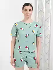 Лайм пижама женская, с шортами