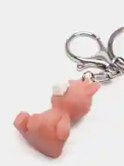 Розовый брелок "животные" на ключи сумку с браслетом
