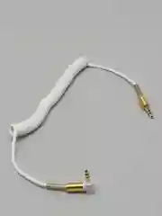 Белый aux-кабель угловой пружинный, 4 цвета