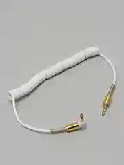 Белый aux-кабель угловой пружинный, 4 цвета