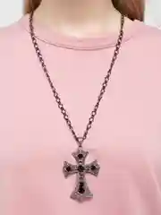Крест ажурный на цепочке / Крест на шею / Крестик с цепочкой