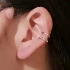 Серьги каффы двойные со стразами
