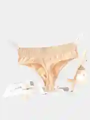 Бежевый стринги высокие, трусы женские высокие