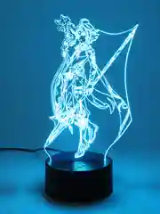 Пурпурный светильник ночник 3D "Genshin Impact", светодиодная настольная лампа с USB