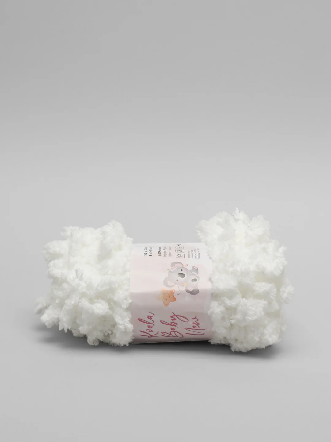Белый пряжа Koala Baby New Puffy, 100 г, 9 м
