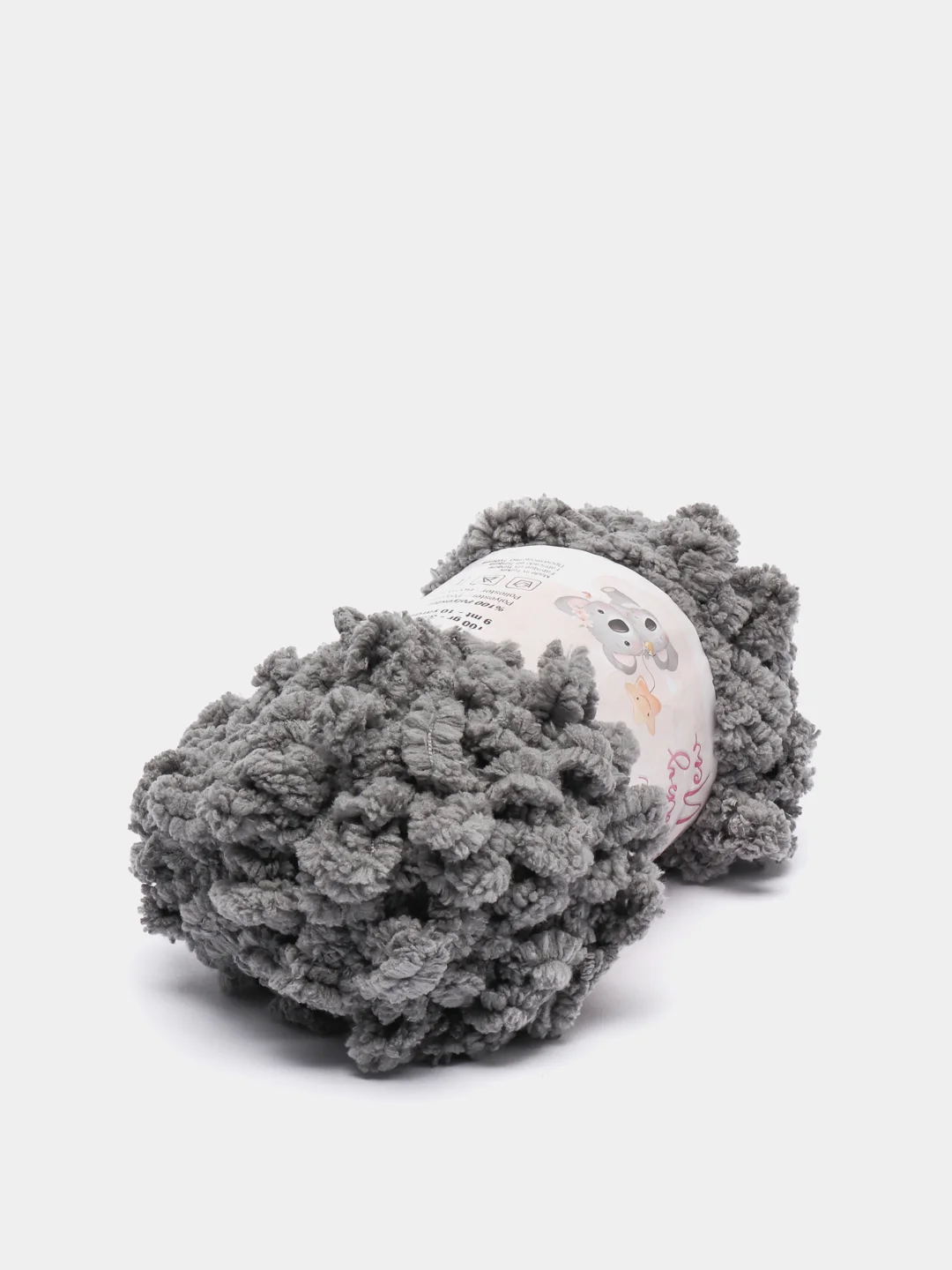 Серый пряжа Koala Baby New Puffy, 100 г, 9 м