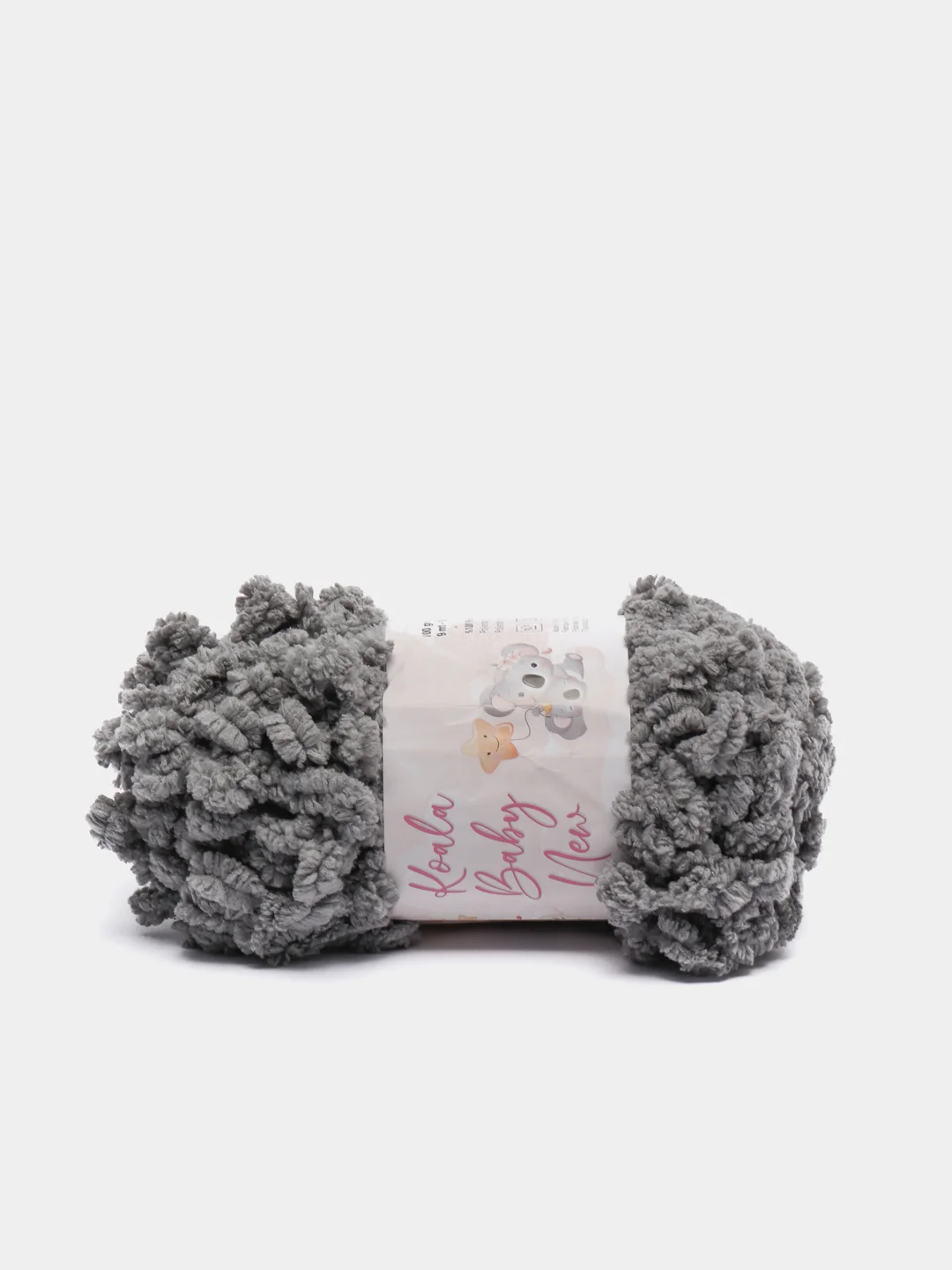 Серый пряжа Koala Baby New Puffy, 100 г, 9 м
