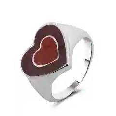Бордовый колечко-сердечко