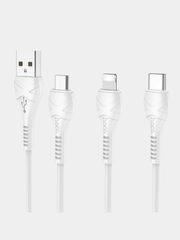 Кабель micro USB / Type-C / Lightning 3.0A 1метр для Android, iPhone Hoco X37