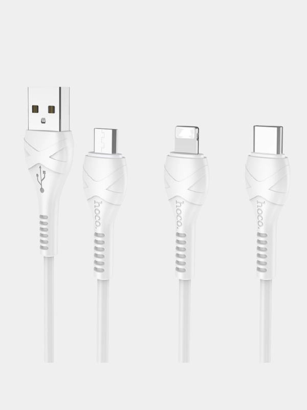 Кабель micro USB / Type-C / Lightning 3.0A 1метр для Android, iPhone Hoco X37