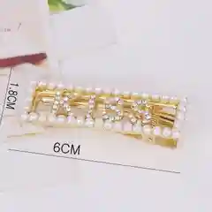 Заколка для волос с жемчужинами и стразами/ зажим для волос