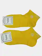 Желтый носки женские, с рисунком, короткие