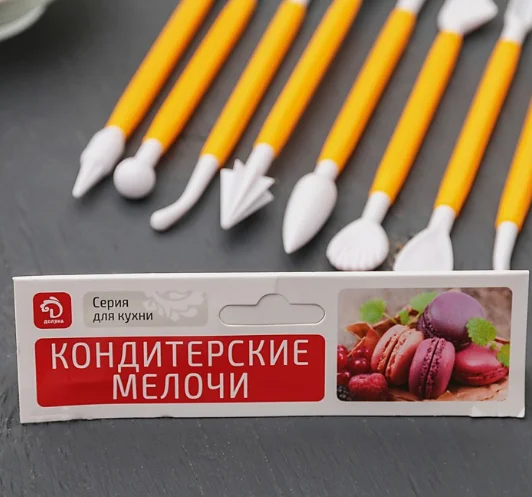 Набор приспособлений для моделирования кондитерских украшений Доляна, 8 штук, разные цвета