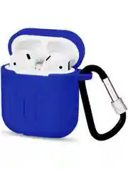 Силиконовый чехол для наушников Apple AirPods, аирподс, карабином, красный, розовый черный