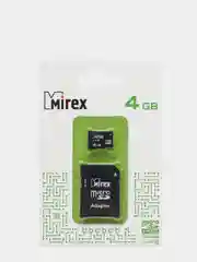 Карта памяти microSDHC Mirex Class10, c SD-адаптером, 4 / 8 / 16 / 32 Gb