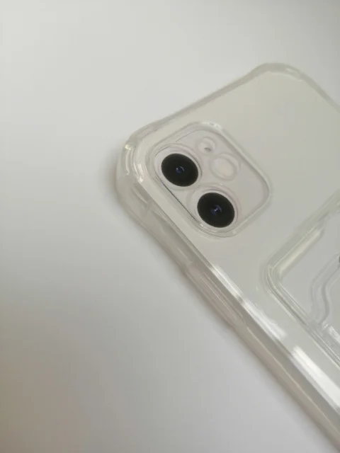 Прозрачный силиконовый прозрачный чехол с визитницей для моделей IPhone и Samsung