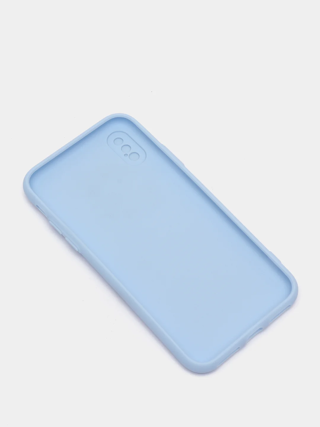 Небесно-голубой чехол iPhone X / Xs силиконовый с закрывающейся камерой