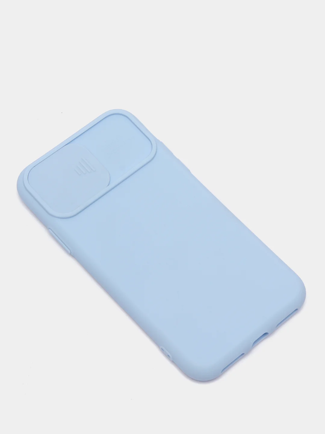 Небесно-голубой чехол iPhone X / Xs силиконовый с закрывающейся камерой