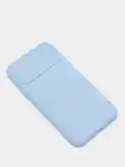 Небесно-голубой чехол iPhone X / Xs силиконовый с закрывающейся камерой