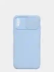 Небесно-голубой чехол iPhone X / Xs силиконовый с закрывающейся камерой