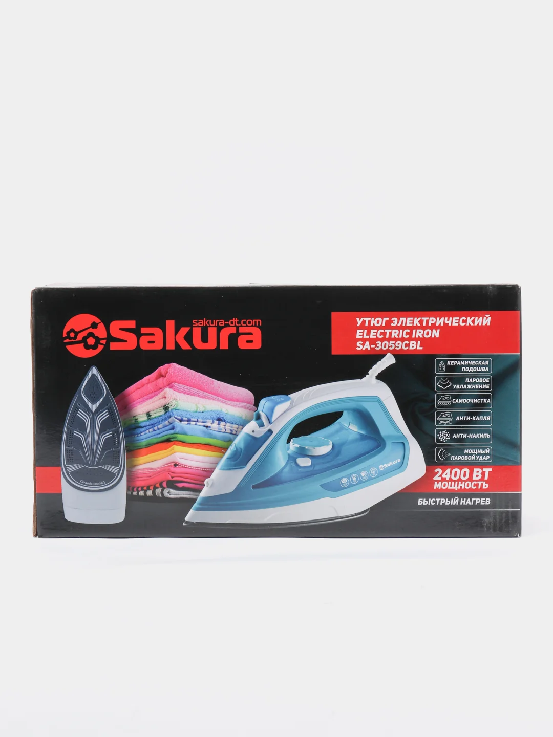 Бирюзовый утюг Sakura SA-3059CBL, 2400Вт
