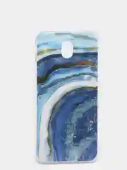 Синий чехол Samsung Galaxy J7 2017 (SM-J730), Галакси Джи7 силиконовый с мраморным рисунком