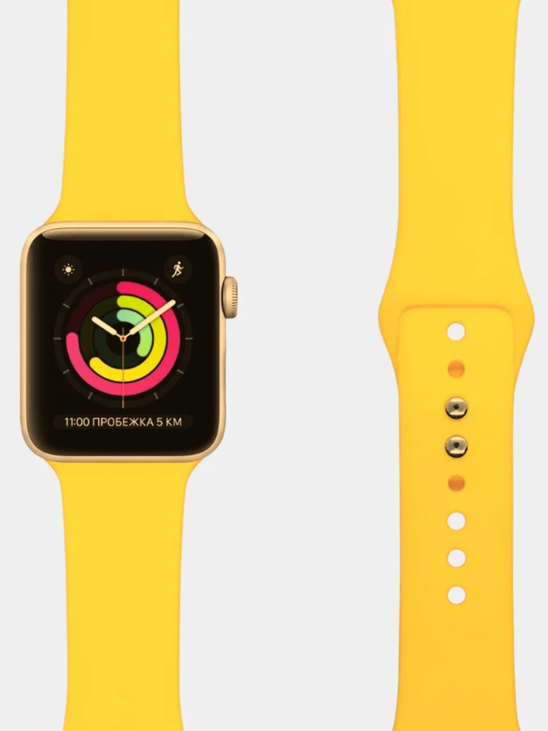 Горчичный силиконовый ремешок для Apple Watch X22 PRO М36 М16 М26 Х7 38/40/42/44