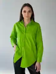 Лайм рубашка женская оверсайз