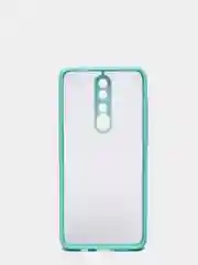 Бирюзовый чехол Xiaomi Redmi Note 8 Pro пластиковый матовый с цветными кнопками (Редми Нот 8 Про)