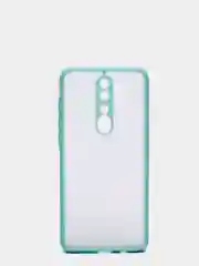 Бирюзовый чехол Xiaomi Redmi Note 8 Pro пластиковый матовый с цветными кнопками (Редми Нот 8 Про)