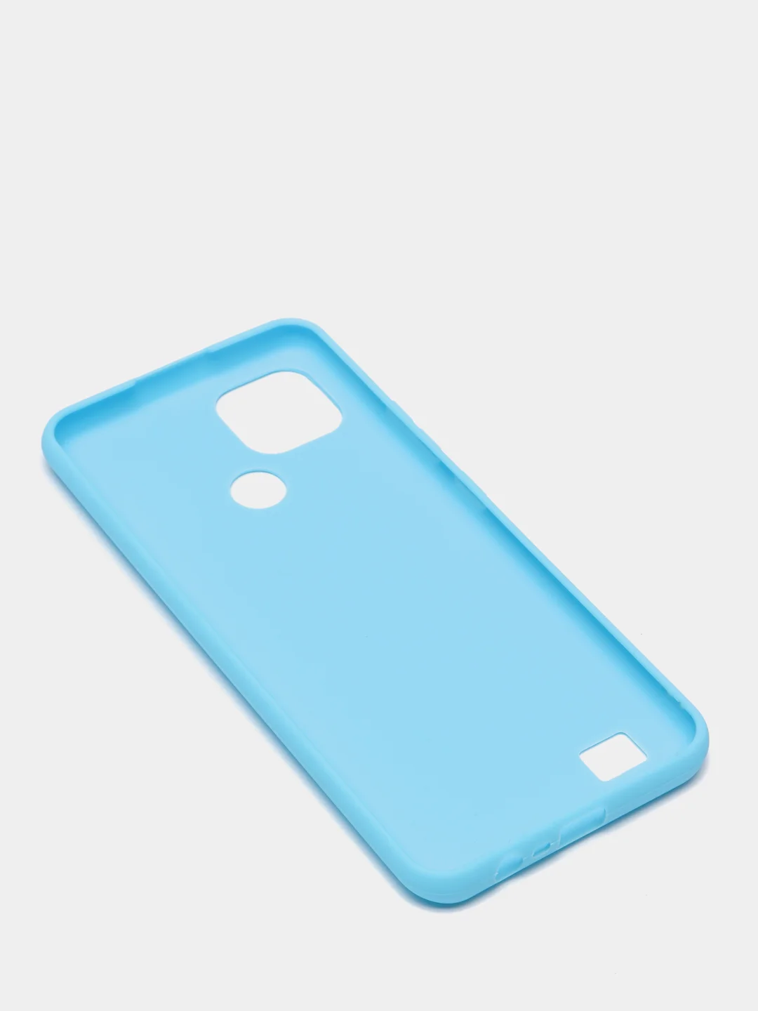 Голубой чехол силиконовый Realme C21 Реалми С21 цветной, матовый